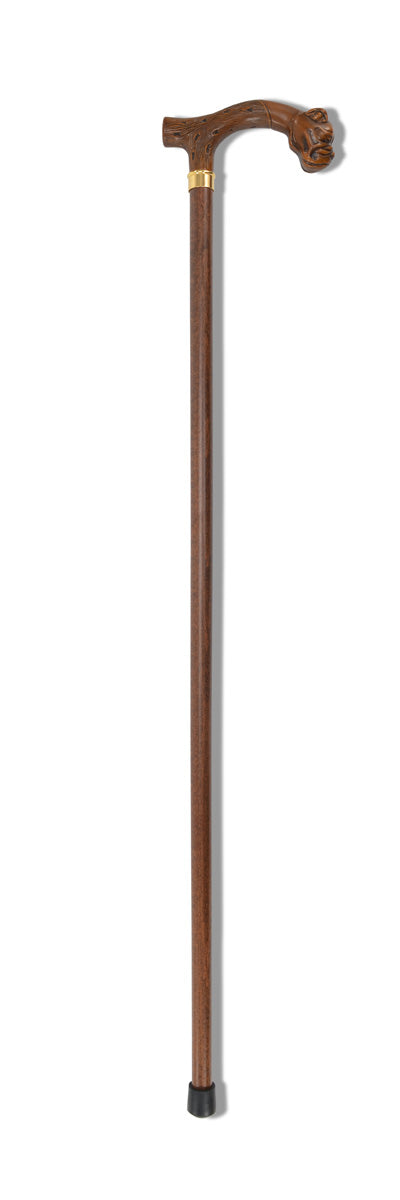 FWS1 Brown Finish Animal Head Walking Stick (10 Handle Options)
