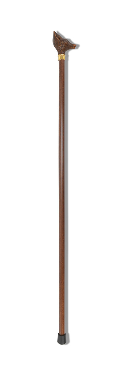 FWS1 Brown Finish Animal Head Walking Stick (10 Handle Options)