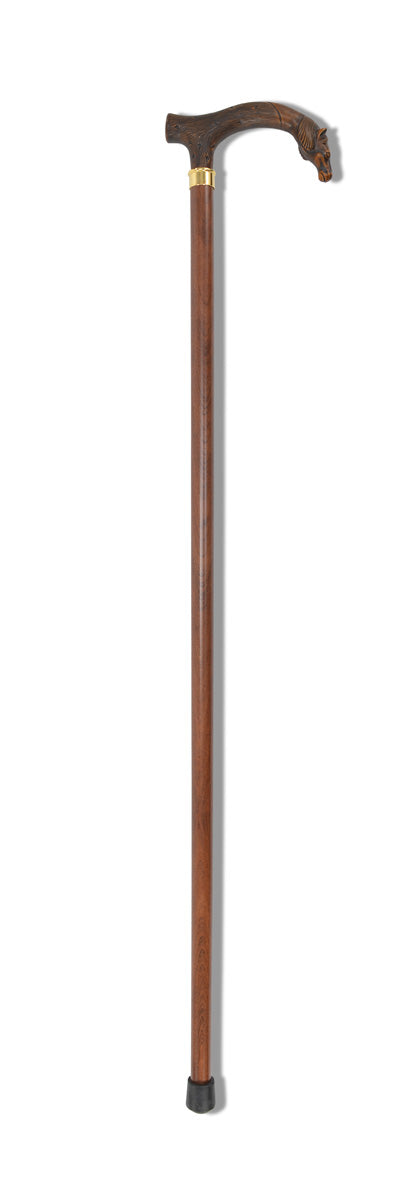 FWS1 Brown Finish Animal Head Walking Stick (10 Handle Options)