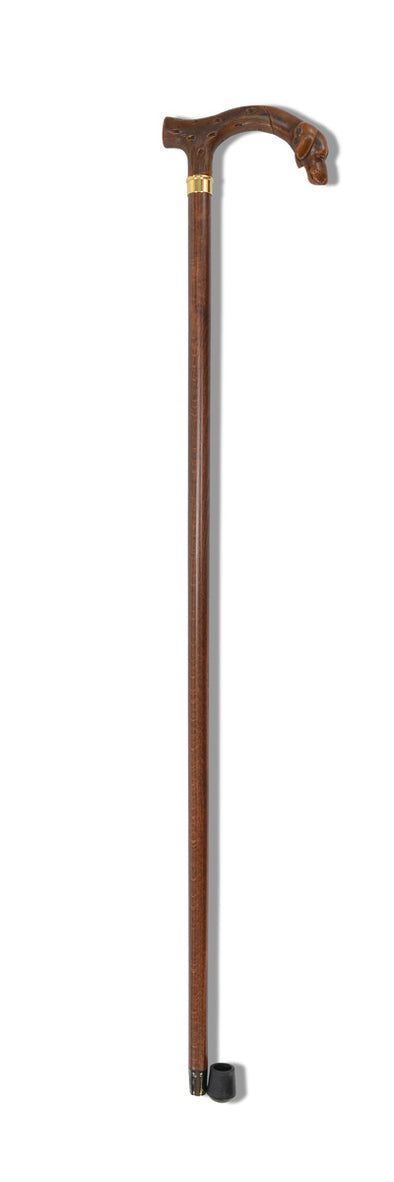 FWS1 Brown Finish Animal Head Walking Stick (10 Handle Options)