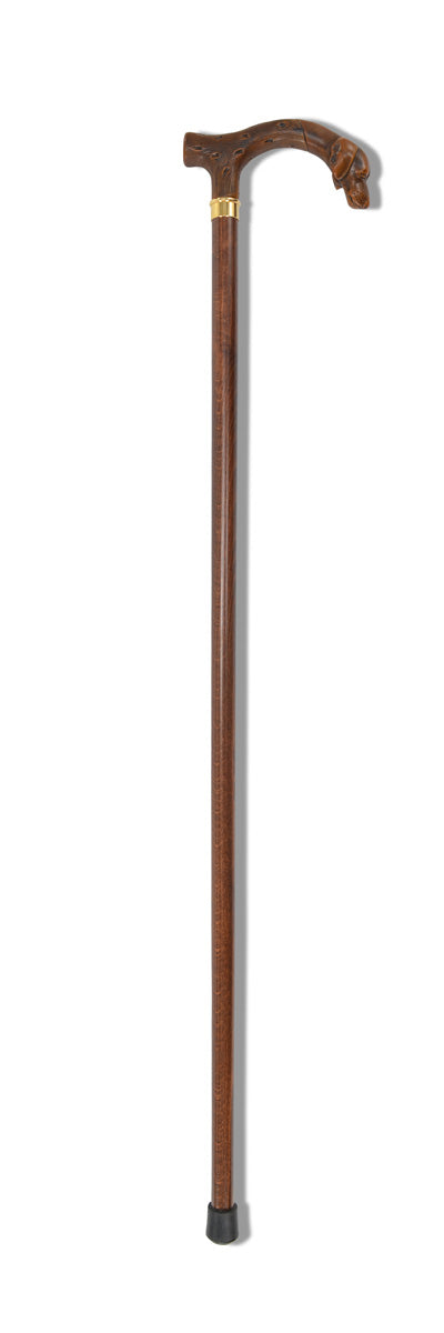 FWS1 Brown Finish Animal Head Walking Stick (10 Handle Options)