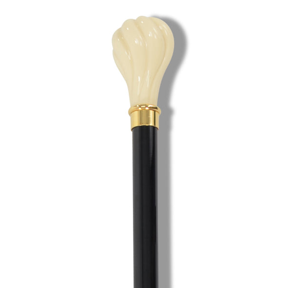 FWS5 Imitation Ivorine Fluted Twist Top Walking Stick