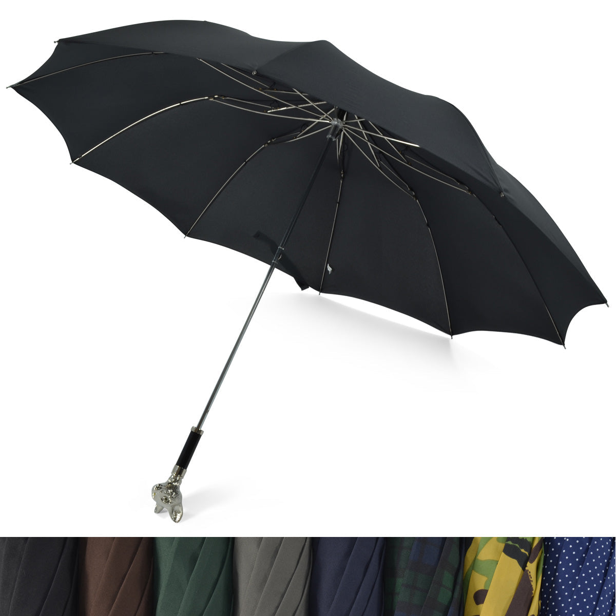 TEL9 Nickel Finish Animal Head – Fox Umbrellas
